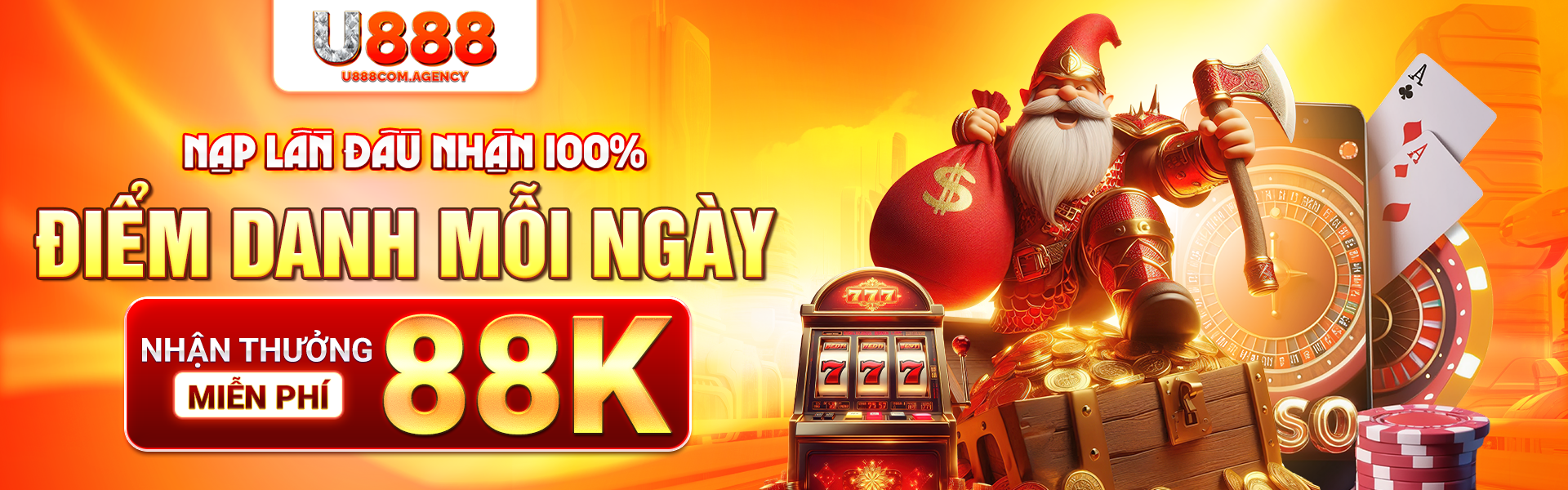 Banner điểm danh mỗi ngày nhận 88k